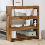 vidaXL Meuble de rangement /Séparateur de pièce - Bois rustique - 100x30x103cm - Bois d'ingénierie