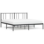 vidaXL Cadre de lit métal sans matelas avec tête de lit noir 193x203cm
