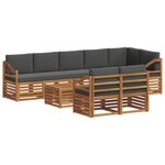 vidaXL Ensemble de canapés d'extérieur 9 pc Naturel et Anthracite