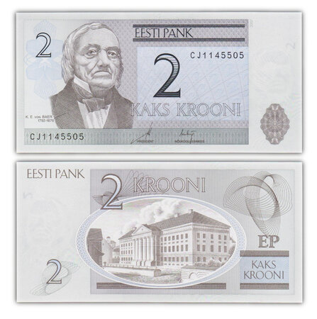 Billet de Collection 2 Krooni 2007 Estonie - Neuf - P85b