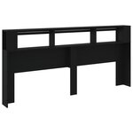 vidaXL Tête de lit à LED noir 220x18 5x103 5 cm bois d'ingénierie
