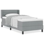 vidaXL Lit boxspring avec matelas avec matelas Gris clair 90 x 190 cm
