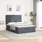 vidaXL Cadre de lit ottoman avec matelas gris foncé 140x190 cm velours