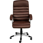 Fauteuil chaise siège de direction rembourrage ondulé marron 08_0000373