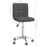 vidaXL Chaises pivotantes à manger lot de 4 Gris foncé Tissu