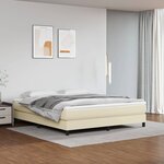 vidaXL Lit à sommier tapissier avec matelas Crème 160x200cm Similicuir