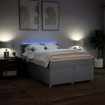 vidaXL Sommier à lattes de lit avec matelas Gris clair 140x190cm Tissu