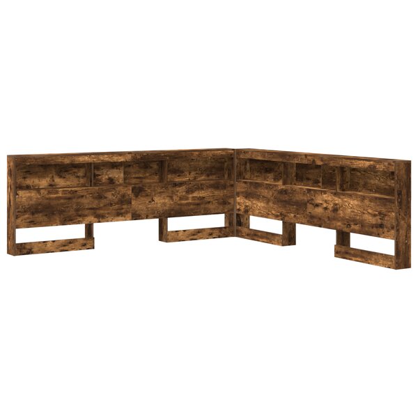 vidaXL Tête de lit de rangement Chêne fumé 200 cm Bois d'ingénierie