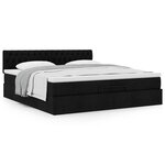 VidaXL Cadre de lit ottoman avec matelas noir 200x200 cm tissu