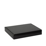 Boîte rectangulaire en carton micro-cannelé noir brillant 23 x 17 x 3.5 cm
