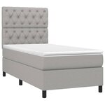 vidaXL Sommier à lattes de lit avec matelas et LED Gris clair 80x200cm