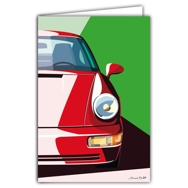 69-1104 Carte Voiture de Sport Luxe Automobile Lignes emblématiques Illustration Graphique Moderne Design épuré coloré Objet de Collection pour Passionné -Avec Enveloppe 12x17cm -Fabrication française