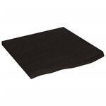 vidaXL Dessus de table marron foncé bois chêne massif traité