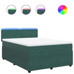 vidaXL Sommier à lattes de lit et matelas Vert foncé 140x190cm Velours