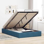 vidaXL Cadre de lit ottoman sans matelas bleu foncé 120x190 cm velours