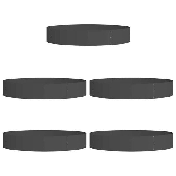 vidaXL Jardinières de jardin 5 Pièces Noires 120x120x20 cm en acier