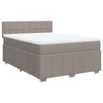 vidaXL Sommier à lattes de lit avec matelas Taupe 140x190 cm Tissu