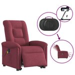 vidaXL Fauteuil inclinable de massage électrique Rouge bordeaux Tissu