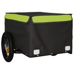 vidaXL Remorque de vélo noir et vert 30 kg fer