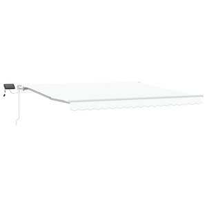 vidaXL Auvent Rétractable avec Blanc 400 ×350 cm tissu