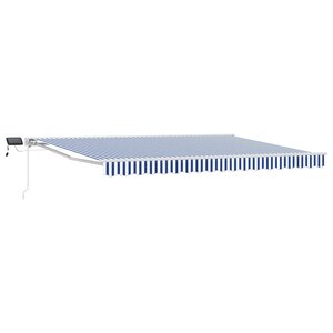 vidaXL Cadre de store manuel avec LEDs Bleu et Blanc 5 × 3 5 m