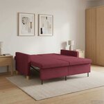 vidaXL Canapé-lit escamotable Bordeaux Tissu
