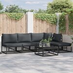 vidaXL Ensemble de canapé de jardin 6 Pièces Noir 70 x 70 x 32 cm