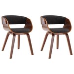 vidaXL Chaises à manger lot de 2 gris bois courbé et tissu