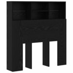 vidaXL Cabinet de Tête de Lit avec étagère Chêne noir Bois Composite