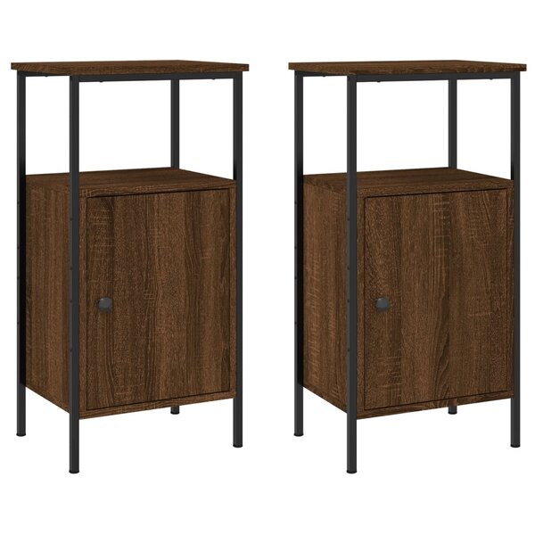 vidaXL Tables de chevet 2 Pièces chêne marron 41x31x80 cm bois ingénierie