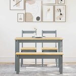 vidaXL Ensemble à manger Panama 4 Pièces gris bois de pin massif