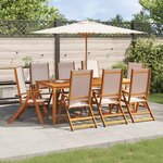 vidaXL Chaises pliables de jardin lot de 8 bois d'acacia et textilène