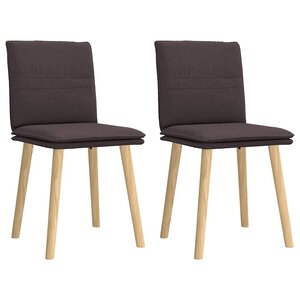 vidaXL Chaises à manger lot de 2 marron foncé tissu