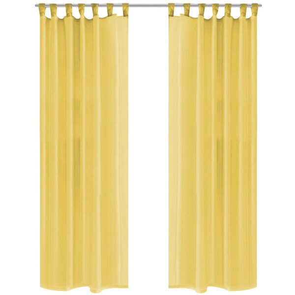 vidaXL Rideau occultant 2 Pièces Voile 140 x 175 cm Jaune