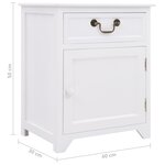 Vidaxl table de chevet blanc 40x30x50 cm bois de paulownia