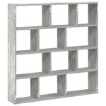 vidaXL Étagère cube murale 12 compartiments gris béton bois ingénierie