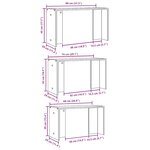 vidaXL Tables gigognes 3 Pièces gris béton bois d'ingénierie