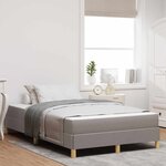 vidaXL Lit à ressorts avec matelas Taupe 120 x 190 cm tissu
