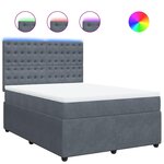 vidaXL Sommier à lattes de lit et matelas Gris foncé 140x200cm Velours