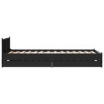 vidaXL Cadre de lit avec tiroirs sans matelas noir 90x190 cm