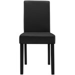 Lot de 2 chaises rembourrées avec pieds en bois massif housse en synthétique design 90 cm noir 03_0002363