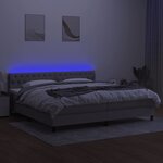 vidaXL Sommier à lattes de lit matelas LED Gris clair 200x200 cm Tissu
