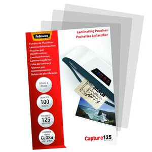 Pochette à plastifier 75 x 105 mm 250 microns (2x125) Pack de 100 FELLOWES