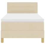 vidaXL Lit à ressorts avec matelas Crème 100 x 200 cm tissu