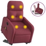 vidaXL Fauteuil inclinable de massage Rouge bordeaux Tissu