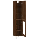 vidaXL Buffet haut Chêne marron 34 5x34x180 cm Bois d'ingénierie