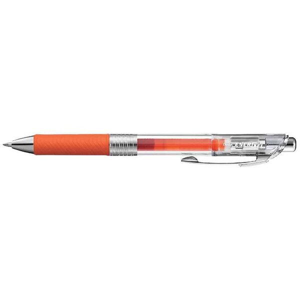 Stylo roller encre gel rétractable energel pure bl77 pointe 0 7 mm orange x 12 pentel