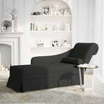 vidaXL Fauteuil long avec traversin et accoudoir droit noir velours