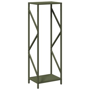 vidaXL Portant de bois chauffage vert olive 34x25x100 cm