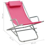 vidaXL Chaises à bascule 2 Pièces Acier Rose